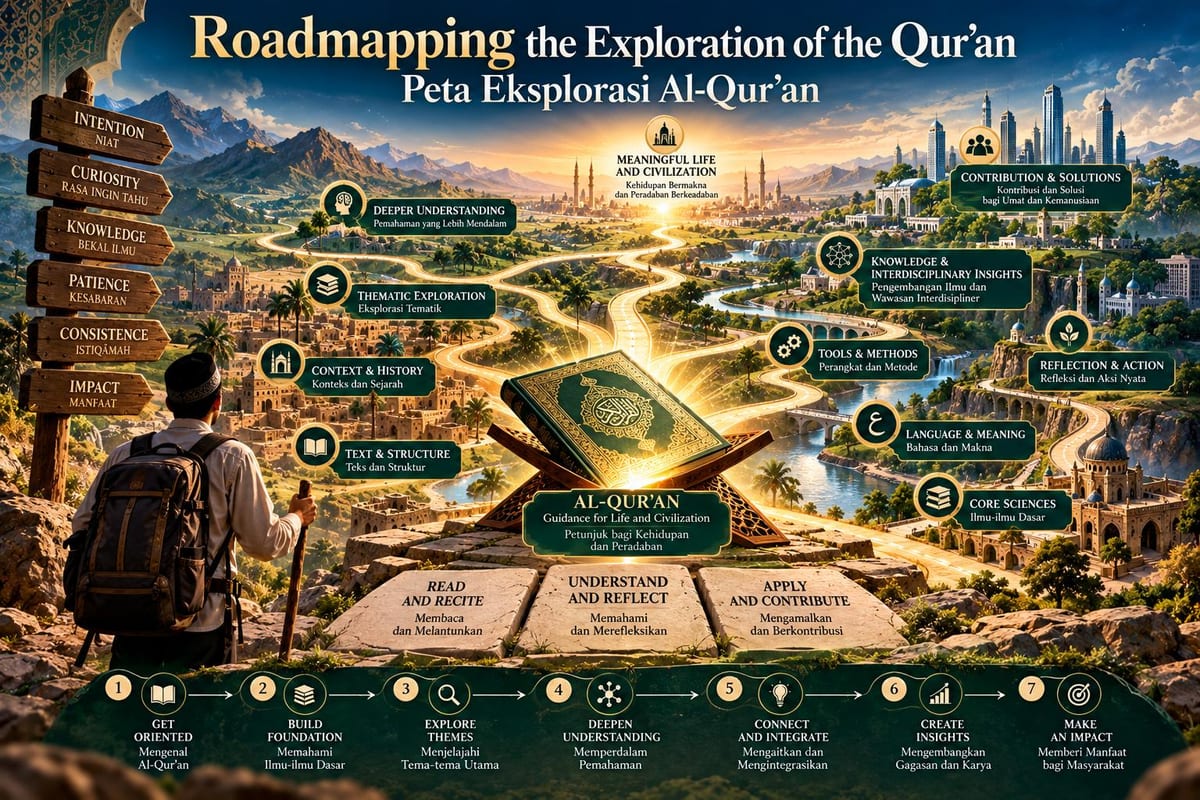 Peta eksplorasi Al-Qur'an dari The Qur'an Adventure 1.0 · Batch 01