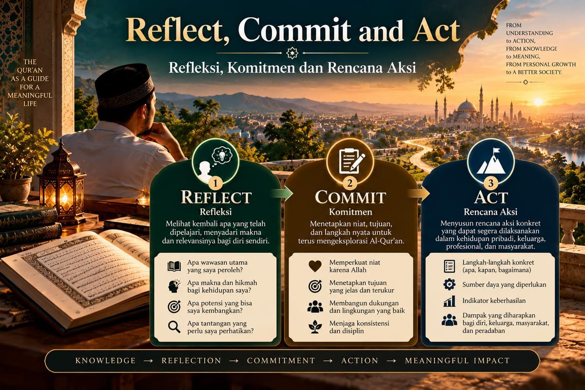 Ilustrasi sesi Reflect, Commit and Act